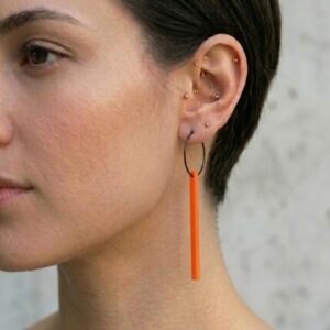 Oorringen staaf fluo-oranje