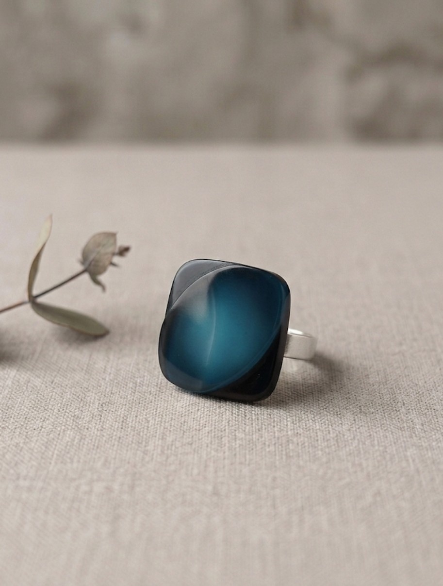 Verstelbare ring diepblauw